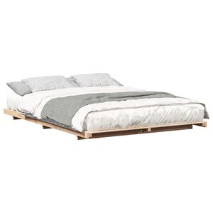 vidaXL Floor Bed Frame Brown 140 x 220 cm Solid pine wood