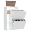 vidaXL Shoe Cabinet White 79.5x24x90.5 cm Engineered Wood