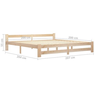 vidaXL Bed Frame Solid Pine Wood 200x200 cm