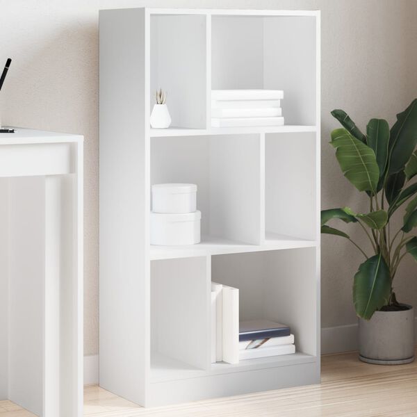 vidaXL Bookcase White 57x28.5x107.5 cm Engineered Wood