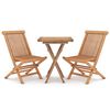 vidaXL 3 Piece Garden Dining Set Solid Wood Teak