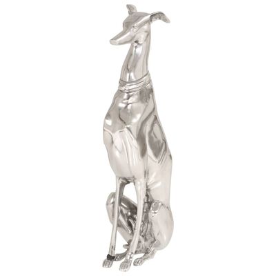 vidaXL Hunter Dog Sculpture Solid Aluminium 25x17x67 cm Silver