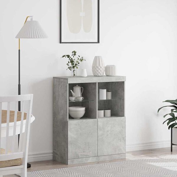 vidaXL Sideboard Concrete Grey 81x37x100 cm Engineered Wood