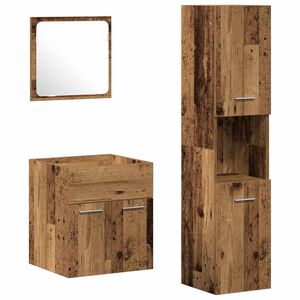 vidaXL Bathroom Furniture Set 4 pcs Old Wood Engineered Wood
