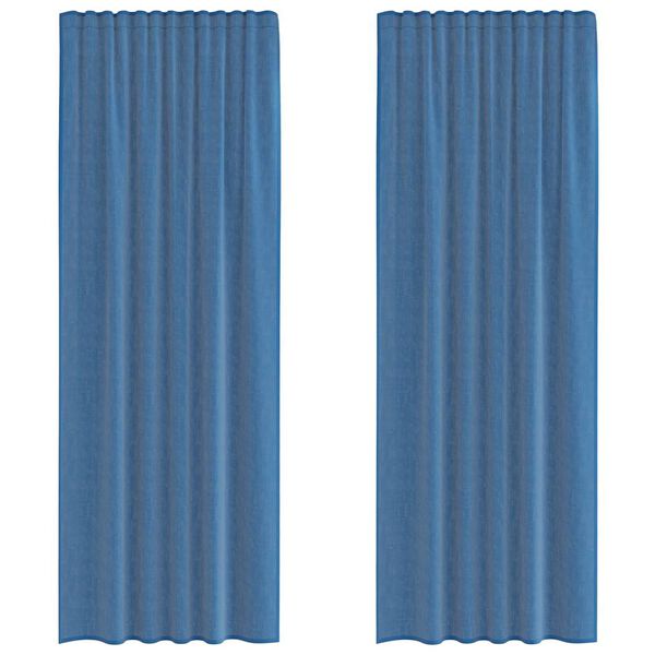 vidaXL Voile Curtains with Rod Pockets 2 pcs Royal Blue