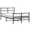 vidaXL Metal Bed Frame without Mattress with Footboard Black 120x190cm