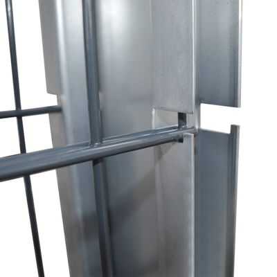 vidaXL 2D Gabion Fence Galvanised Steel 2.008x1.23 m 2 m (Total Length) Grey