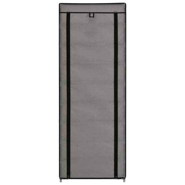 vidaXL Shoe Cabinet with Cover Grey 57x29x162 cm Fabric