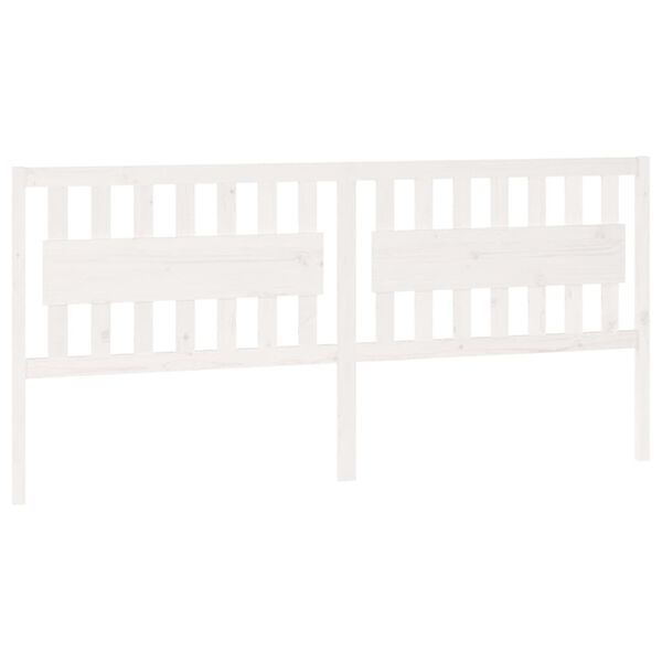 vidaXL Bed Headboard White 205.5x4x100 cm Solid Wood Pine