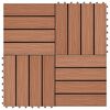 vidaXL Decking Tile 3D Design 11 pcs Light Brown 30 x 30 cm WPC