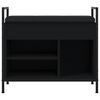 vidaXL Shoe Bench Black 65.5x32x57.5 cm Engineered Wood