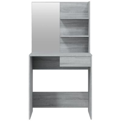 vidaXL Dressing Table with Mirror Grey Sonoma 74.5x40x141 cm