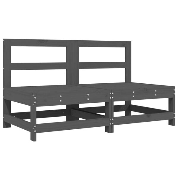 vidaXL 6 Piece Garden Lounge Set Grey Solid Wood Pine