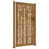 vidaXL Garden Gate 100x200 cm Corten Steel Bamboo Design