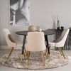 Venture Home Dining Chairs 2 pcs Velvet Deluxe Velvet Beige and Brass