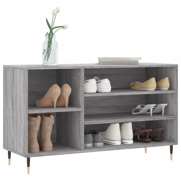 vidaXL Shoe Cabinet Grey Sonoma 102x36x60 cm Engineered Wood