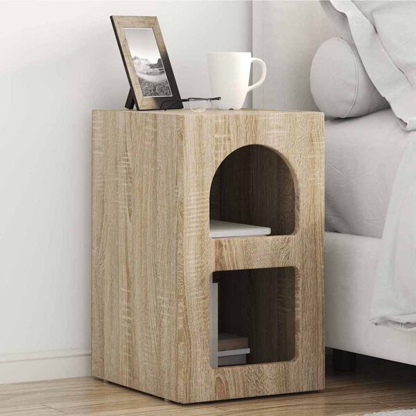 vidaXL Bedside Table Sonoma Oak 29.5 x 35 x 50 cm Engineered Wood