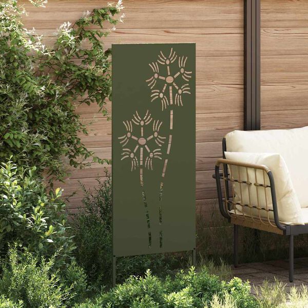 vidaXL Garden Privacy Screen Olive green 50 x 140 cm Cold-rolled steel