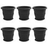 vidaXL Plant Pots 6 pcs Black &Oslash; 30 x 25 cm Plastic