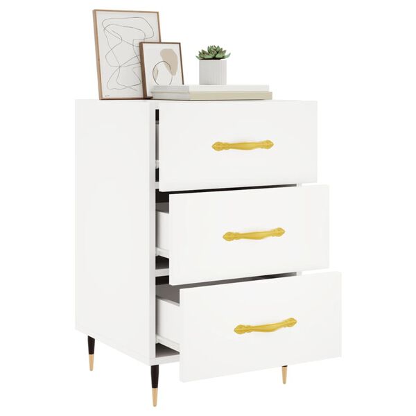 vidaXL Bedside Cabinet White 40x40x66 cm Engineered Wood