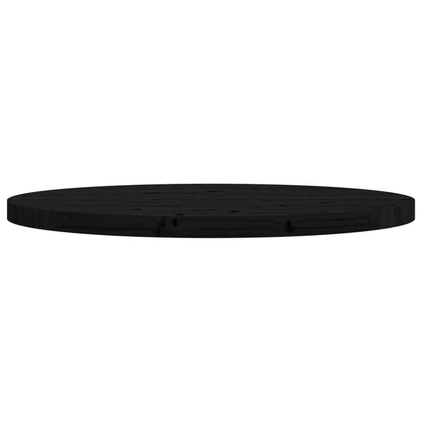 vidaXL Table Top Round Black &Oslash;80x3 cm Solid Wood Pine