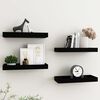 vidaXL Loggia Wall Shelves 4 pcs Black 40x15x4 cm MDF