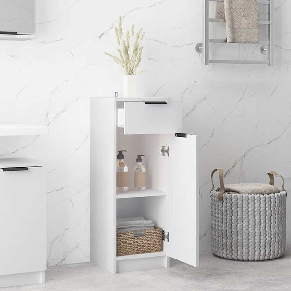 vidaXL Bathroom Cabinet White 32x33.5x90 cm Engineered Wood