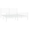 vidaXL Metal Bed Frame without Mattress with Footboard White 180x200cm