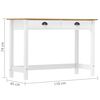vidaXL Console Table Hill with 2 Drawers 110x45x74 cm Solid Pine Wood