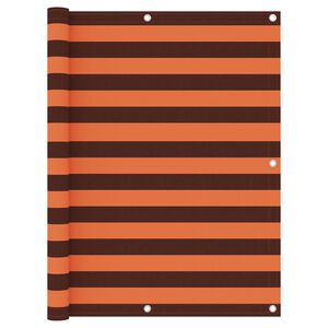 vidaXL Balcony Screen Orange and Brown 120x600 cm Oxford Fabric