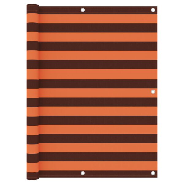 vidaXL Balcony Screen Orange and Brown 120x600 cm Oxford Fabric