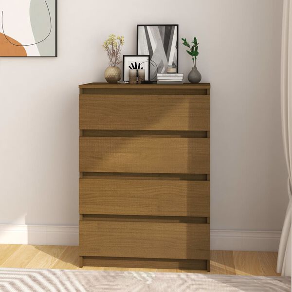vidaXL Side Cabinet Honey Brown 60x36x84 cm Solid Pinewood