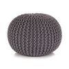 vidaXL Hand-Knitted Pouffe Cotton 50x35 cm Grey