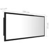 vidaXL LED Bathroom Mirror High Gloss Black 100x8.5x37 cm Acrylic