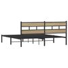 vidaXL Metal Bed Frame without Mattress Sonoma Oak 180x200 cm Super King