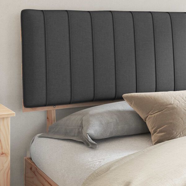 vidaXL Bed Frame with Upholstered Headboard Dark Grey 200 x 200 cm