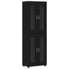 vidaXL TV Cabinet Set with Drawer FLORIN Black Engineered Wood