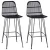 vidaXL Bar Stool 2 pcs Black 44 x 55 x 109 cm Rattan and Steel