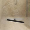 vidaXL Shower Drain Glass Cover with 360&deg; Siphon Black 70 cm