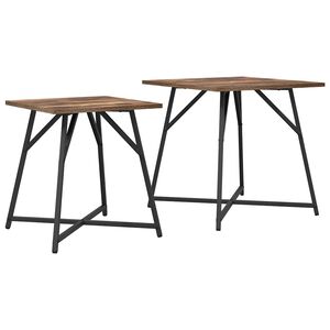 vidaXL Side Table Set 2 pcs Smoked Oak and Black 50 x 50 x 50 cm