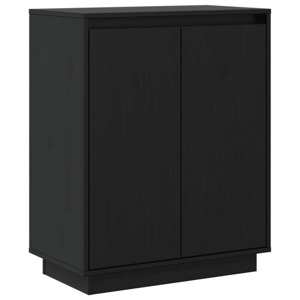 vidaXL Sideboard Black 60x34x75 cm Solid Wood Pine