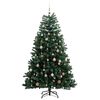 vidaXL Artificial Hinged Christmas Tree 300 LEDs & Ball Set 180 cm