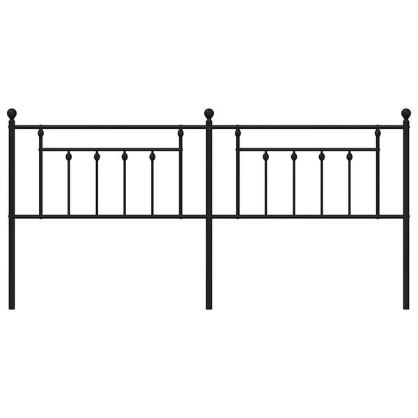 vidaXL Metal Headboard Black 193 cm