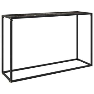 vidaXL Console Table Black 120x35x75 cm Tempered Glass