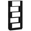 vidaXL Book Cabinet/Room Divider Black 80x25x163.5 cm Solid Wood Pine