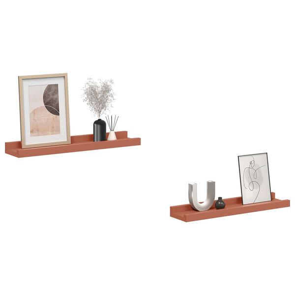 vidaXL Wall Shelf with Shelf 2 pcs Red 40 x 9 x 3 cm Engineered Wood