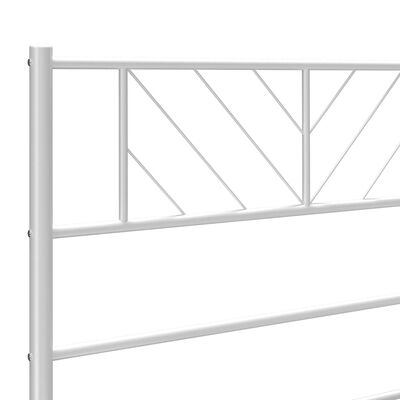 vidaXL Metal Bed Frame with Headboard and Footboard White 200x200 cm