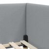vidaXL Corner Bed Frame Light Grey 90 cm x 200 cm Velvet