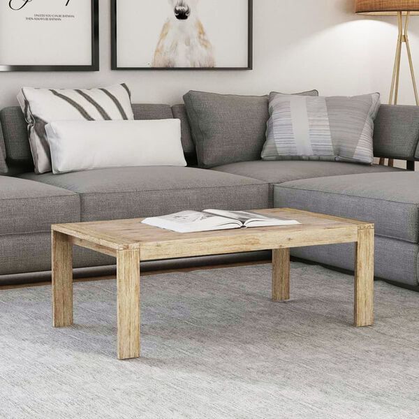 vidaXL Coffee Table Solid Brushed Acacia Wood 110x60x40 cm