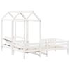 vidaXL Bed and Bench Set with Roof without Mattress White 90x190 cm Single
